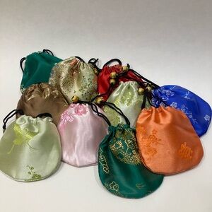 Ten Silk Jewelry Bags